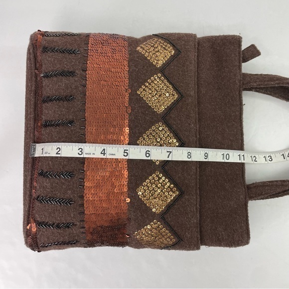 Brown‎ Sequins Felt Mini Tote - Picture 15 of 16